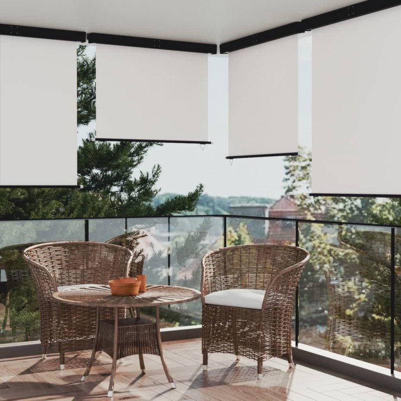 vidaXL Bočná markíza na balkón 145x250 cm, krémová