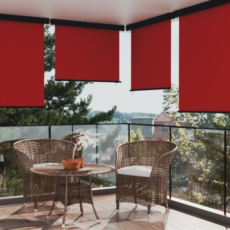 vidaXL Bočná markíza na balkón 145x250 cm, červená
