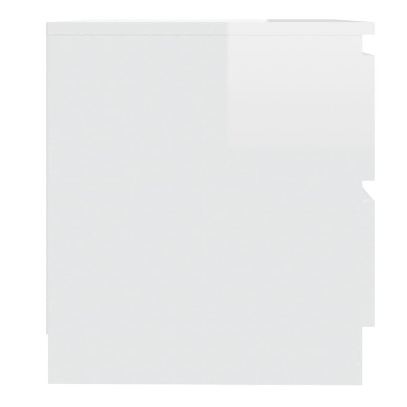 vidaXL Nočný stolík lesklý biely 50x39x43,5 cm drevotrieska