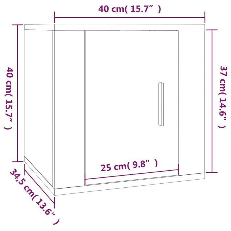 vidaXL Nástenné TV skrinky 2 ks sivé sonoma 40x34,5x40 cm