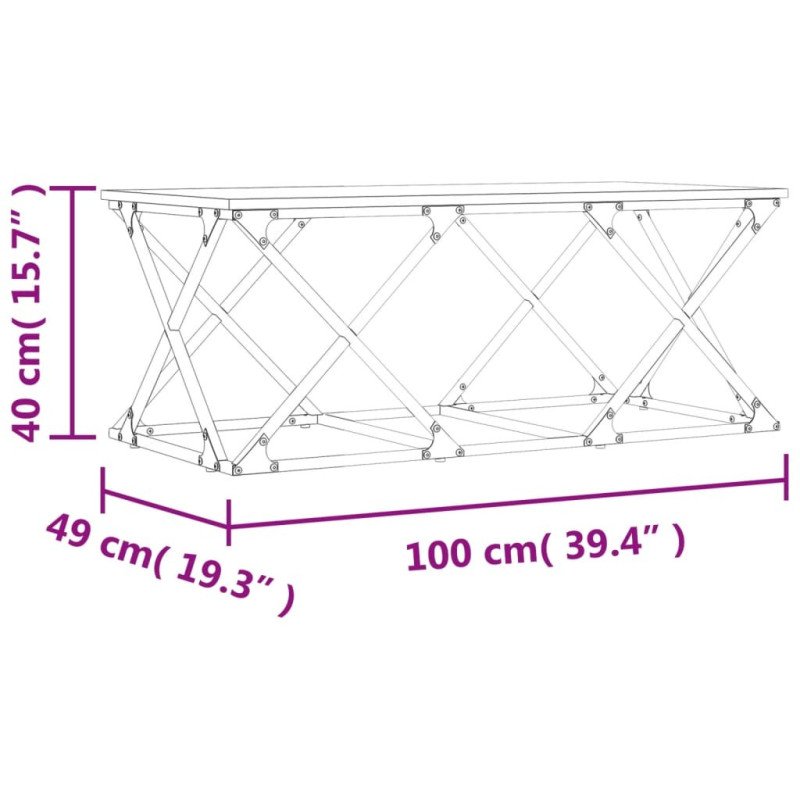 vidaXL Konferenčný stolík sivý sonoma 100x49x40 cm kompozitné drevo