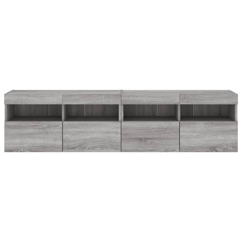 vidaXL TV nástenné skrinky s LED svetlami 2 ks sivé sonoma 80x30x40 cm