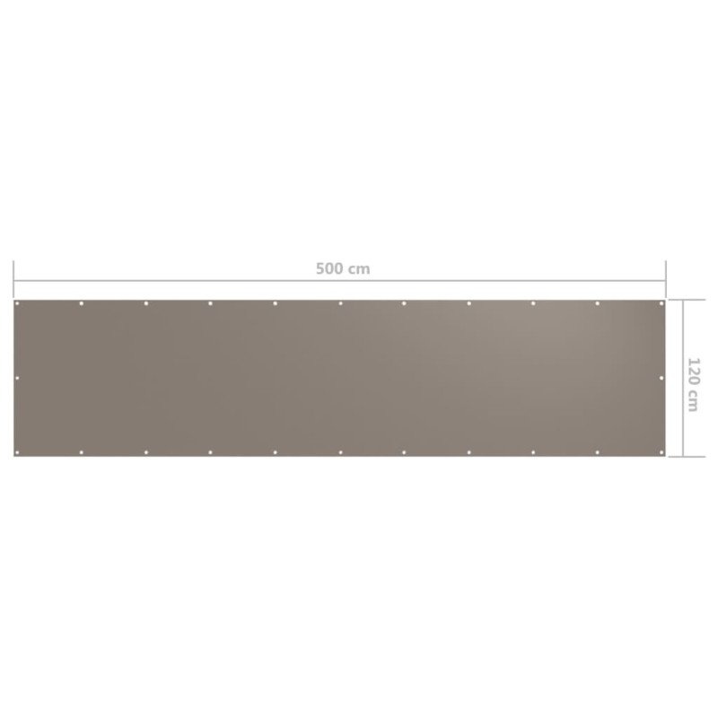 vidaXL Balkónová markíza, sivohnedá 120x500 cm, oxfordská látka
