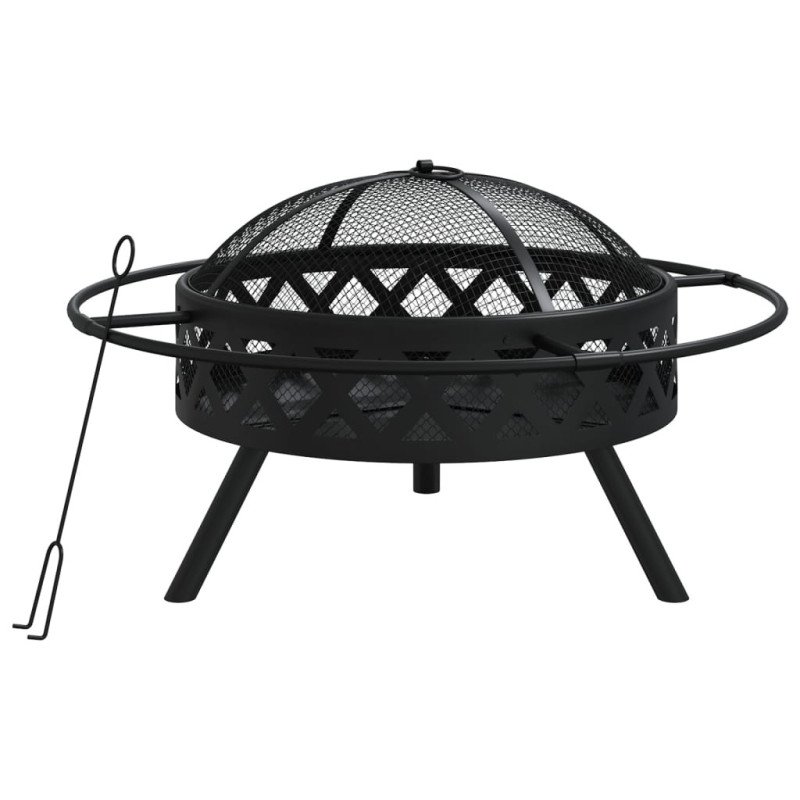 vidaXL Prenosné ohnisko s kutáčom 70 cm XXL oceľ