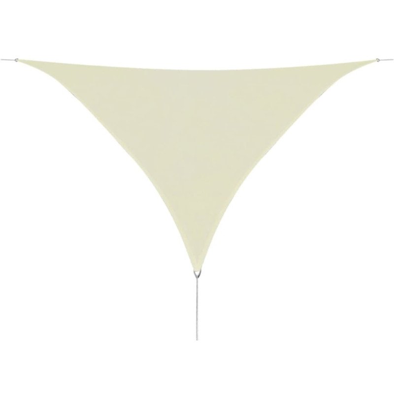 vidaXL Slnečná plachta HDPE, trojuholníková, 5x5x5 m, krémová