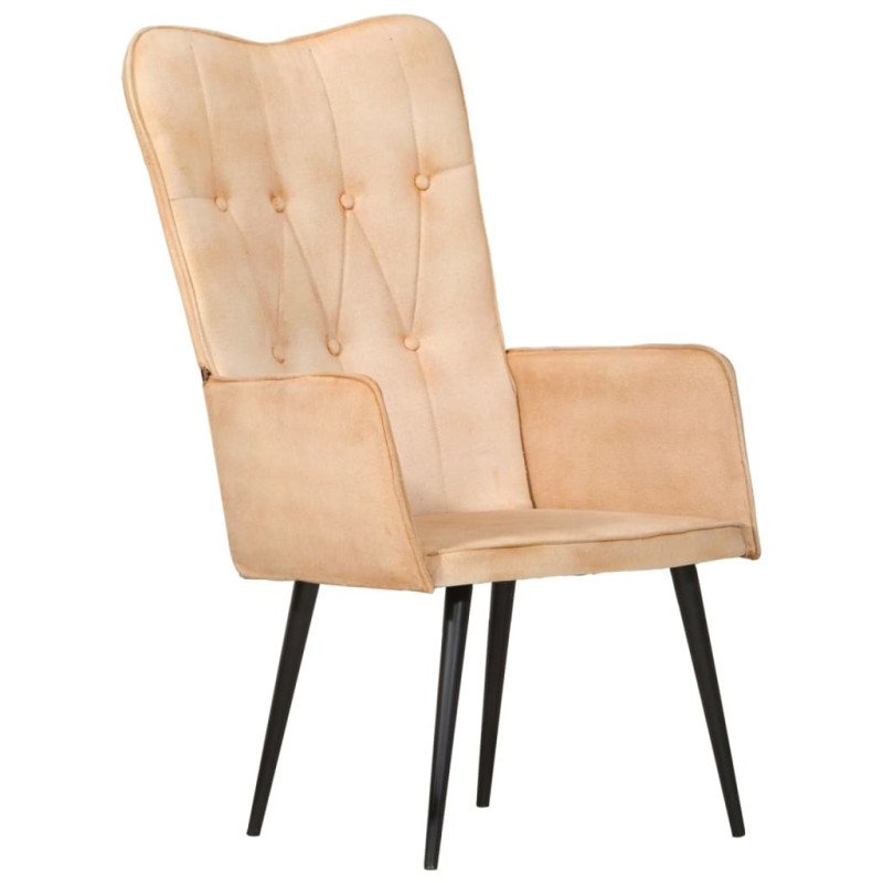 vidaXL Kreslo wingback krémové plátno