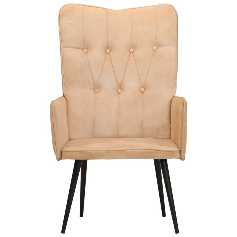 vidaXL Kreslo wingback krémové plátno