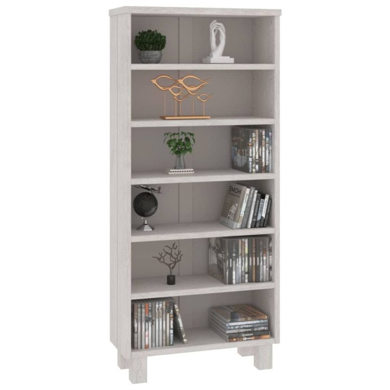 vidaXL Skrinka na CD HAMAR, biela 45x18x100 cm, borovicový masív