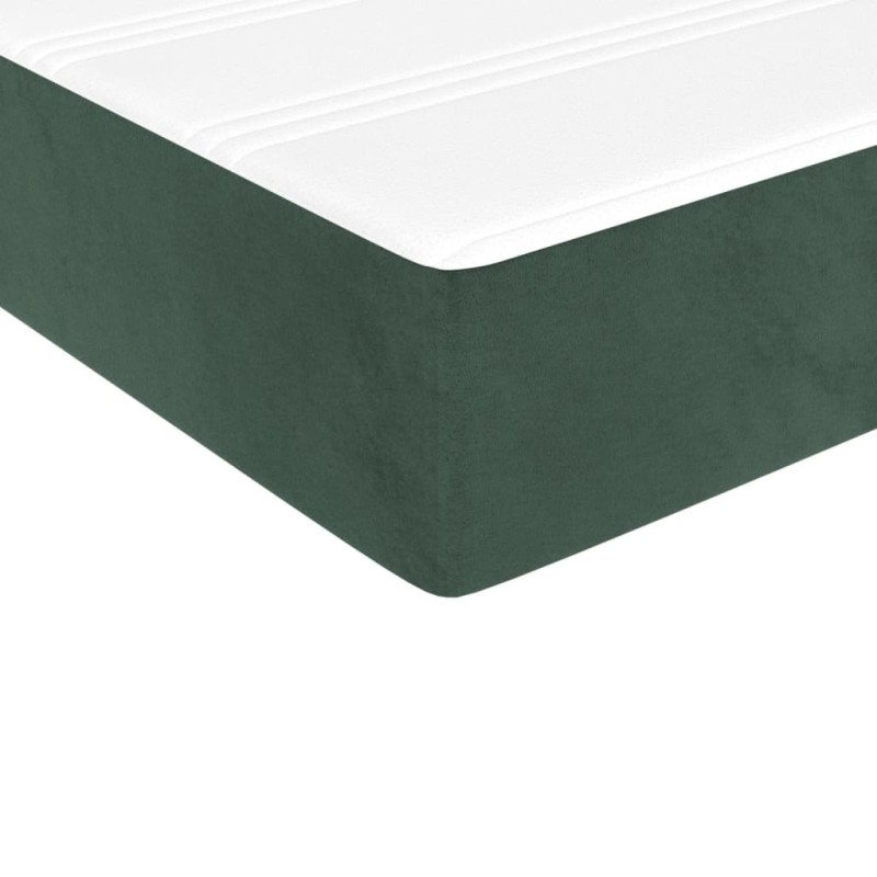 vidaXL Matrac s taštičkovými pružinami tmavozelený 90x190x20 cm zamat