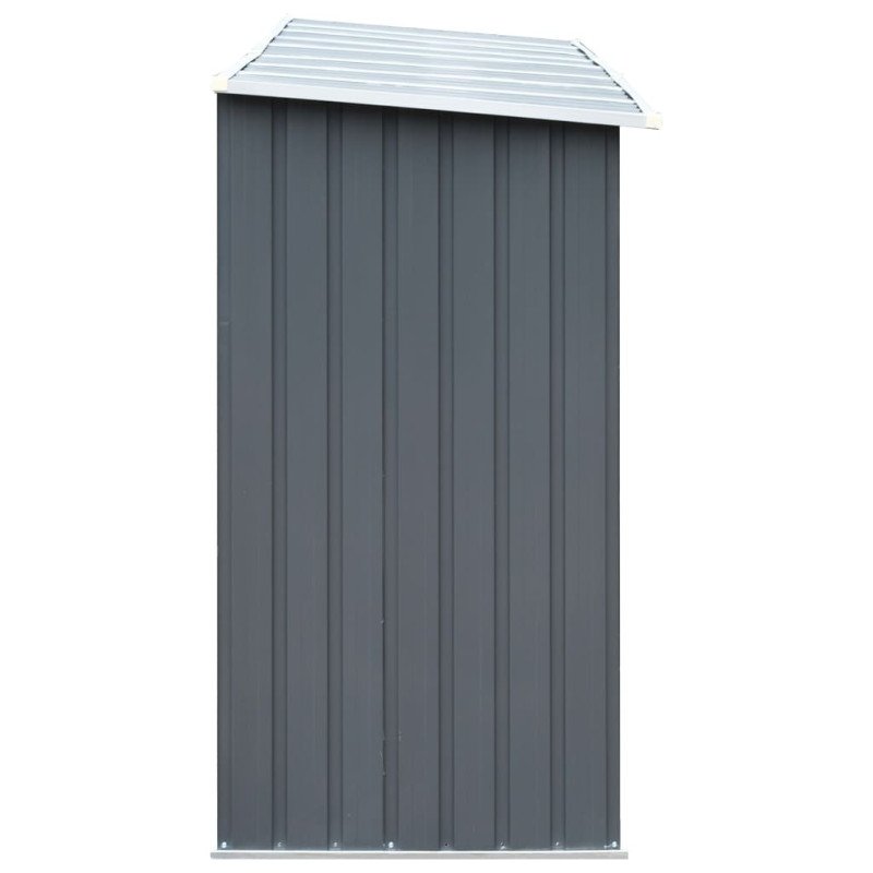vidaXL Záhradná kôlňa na drevo galvanizovaná oceľ 330x84x152 cm sivá 