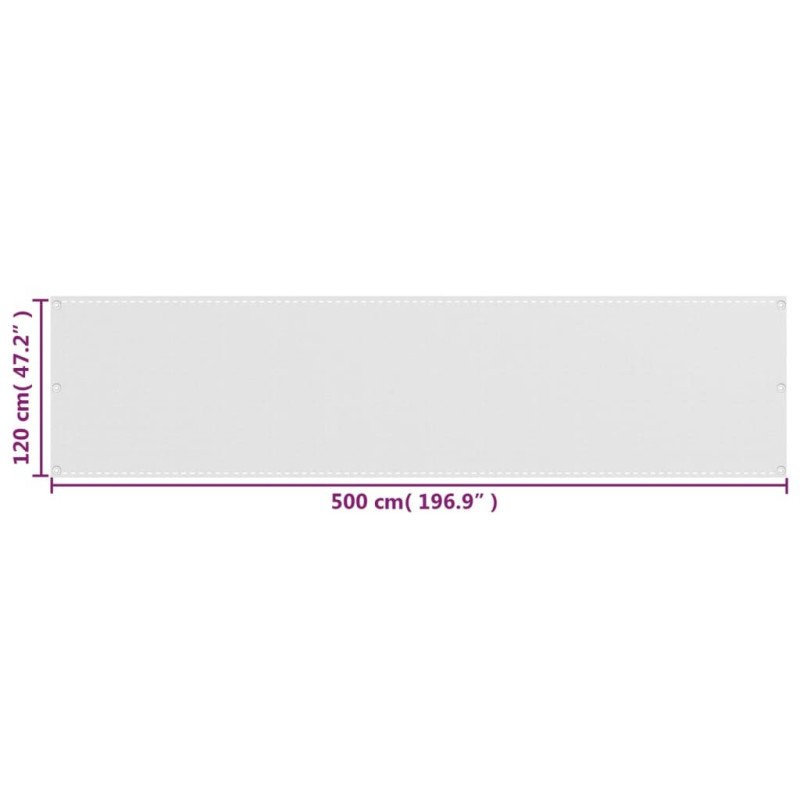 vidaXL Balkónová markíza biela 120x500 cm HDPE