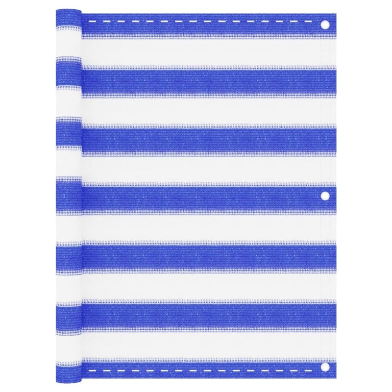 vidaXL Balkónová markíza modrá a biela 75x400 cm HDPE