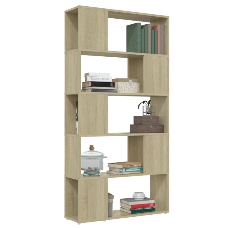vidaXL Knižnica/deliaca stena dub sonoma 80x24x155 cm drevotrieska