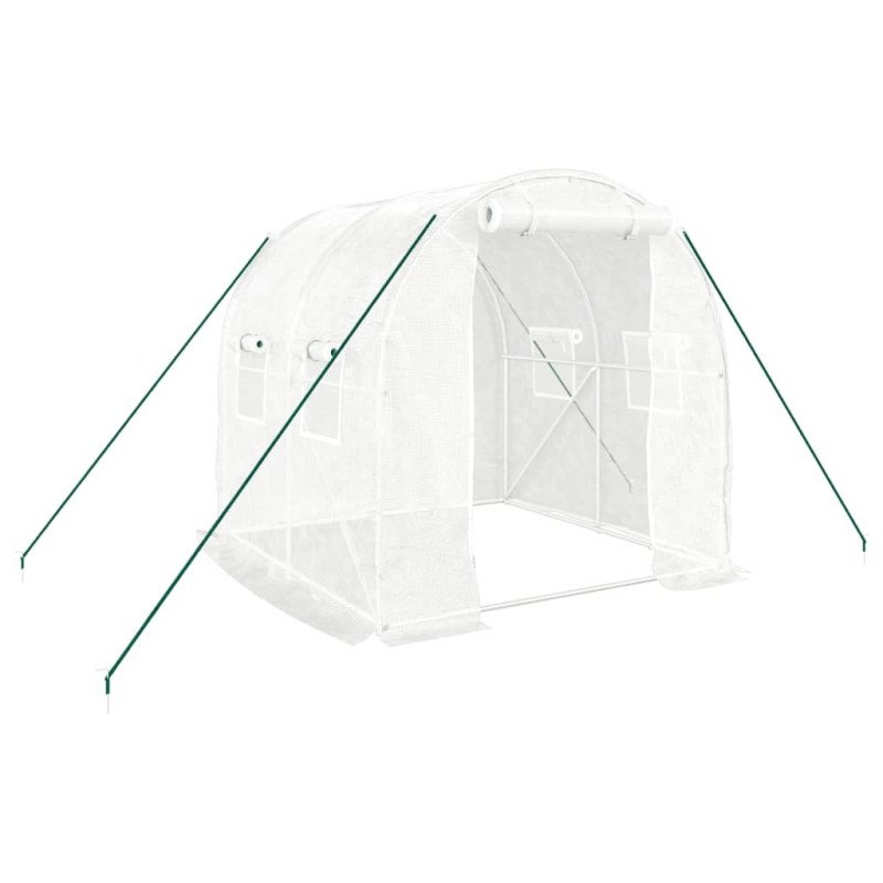 vidaXL Fóliovník s oceľovým rámom biely 4 m² 2x2x2 m