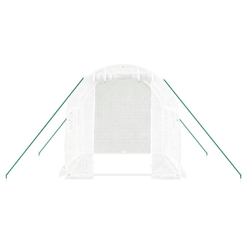vidaXL Fóliovník s oceľovým rámom biely 4 m² 2x2x2 m