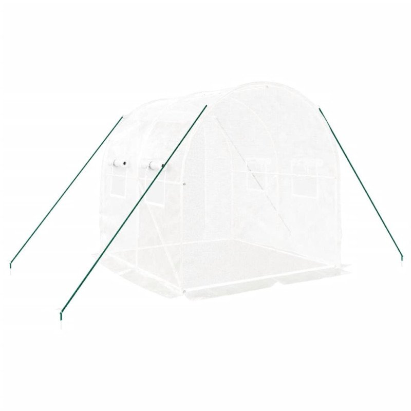 vidaXL Fóliovník s oceľovým rámom biely 4 m² 2x2x2 m
