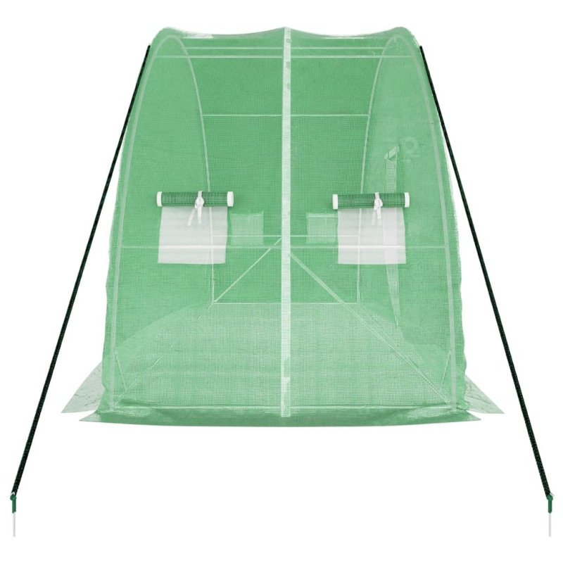 vidaXL Fóliovník s oceľovým rámom zelený 12 m² 6x2x2,85 m