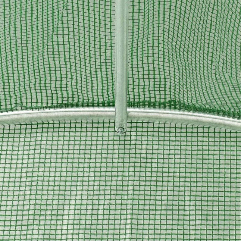 vidaXL Fóliovník s oceľovým rámom zelený 12 m² 6x2x2,85 m