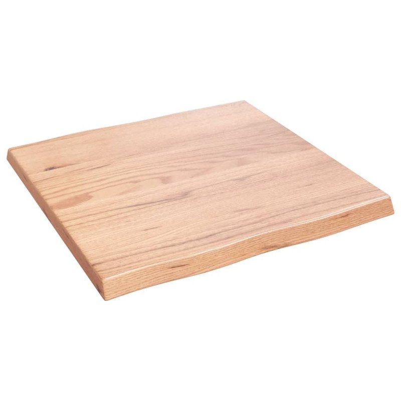 vidaXL Stolová doska svetlohnedá 60x60x(2-4)cm ošetrený masív hrany