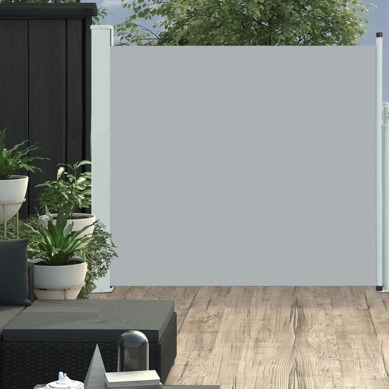 vidaXL Zaťahovacia bočná markíza na terasu 170x300 cm, sivá