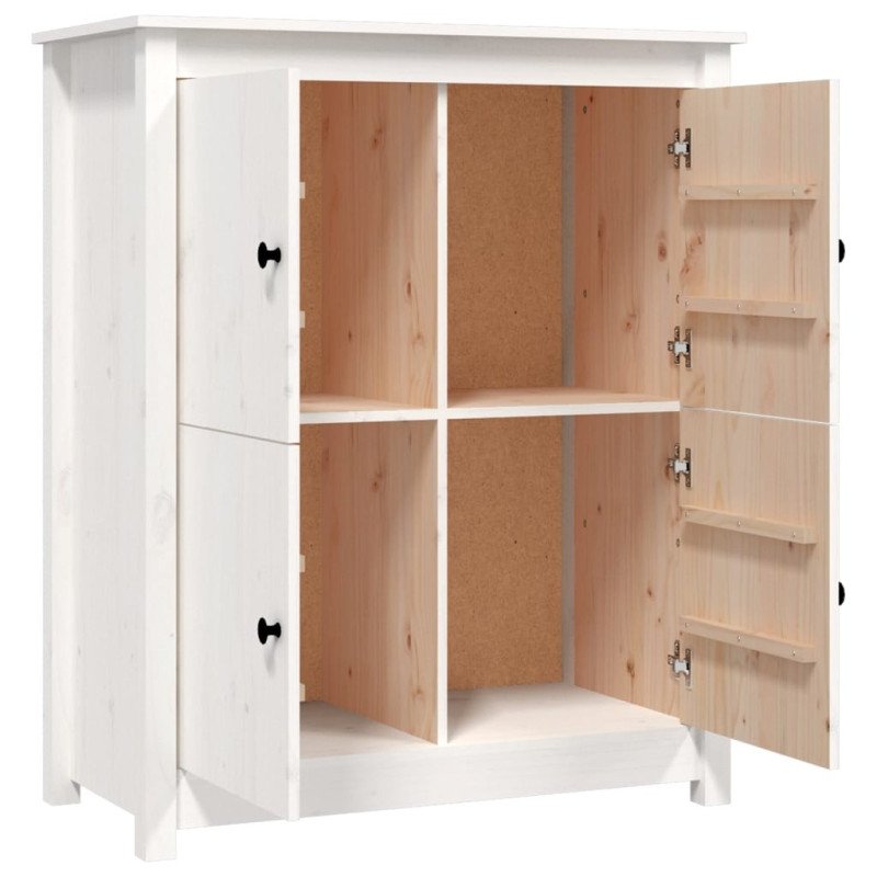vidaXL Komoda biela 83x41,5x100 cm borovicový masív