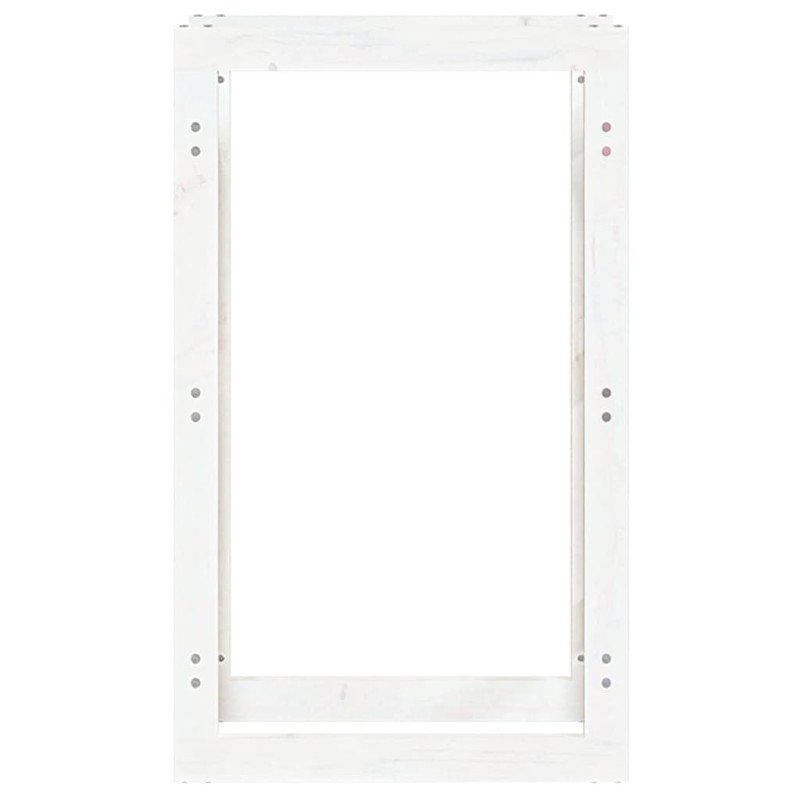 vidaXL Stojan na palivové drevo biely 60x25x100 cm masívna borovica