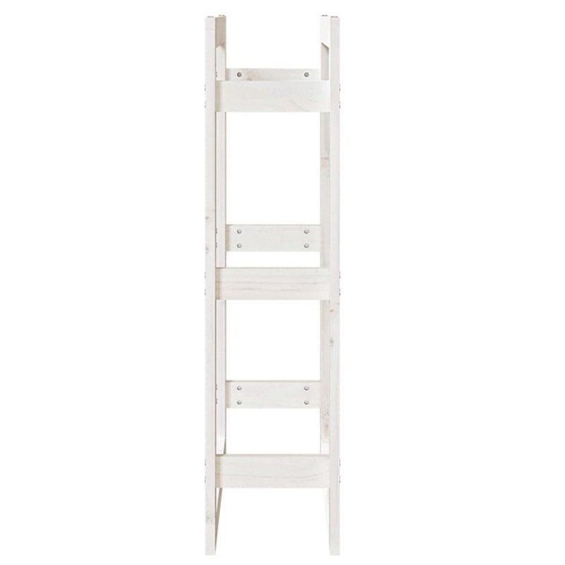 vidaXL Stojan na palivové drevo biely 60x25x100 cm masívna borovica