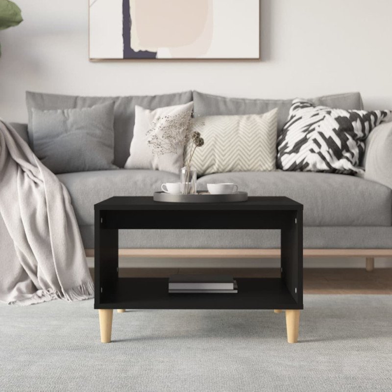 vidaXL Konferenčný stolík čierny 60x50x40 cm spracované drevo