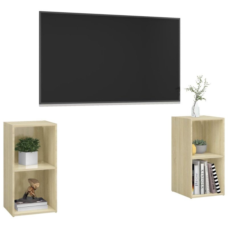 vidaXL TV skrinky 2 ks dub sonoma 72x35x36,5 cm drevotrieska