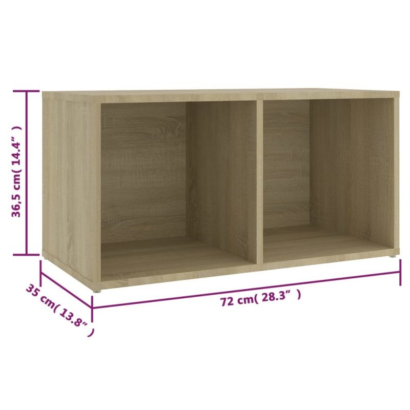 vidaXL TV skrinky 2 ks dub sonoma 72x35x36,5 cm drevotrieska