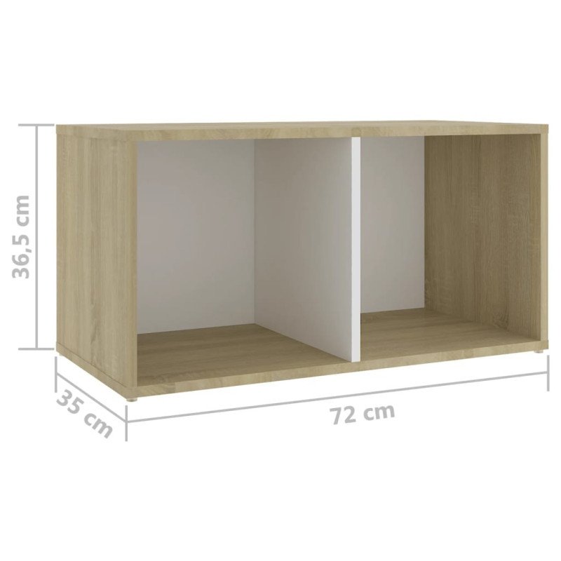 vidaXL TV skrinky 2 ks biele a dub sonoma 72x35x36,5 cm drevotrieska