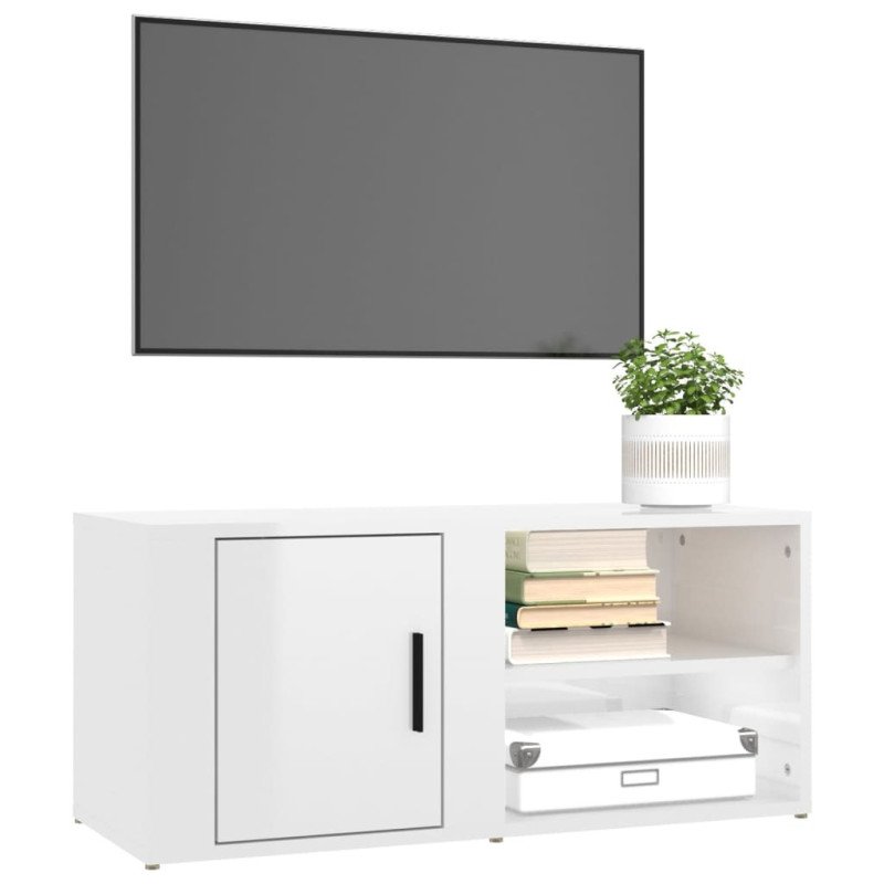 vidaXL TV skrinky 2 ks lesklé biele 80x31,5x36cm spracované drevo