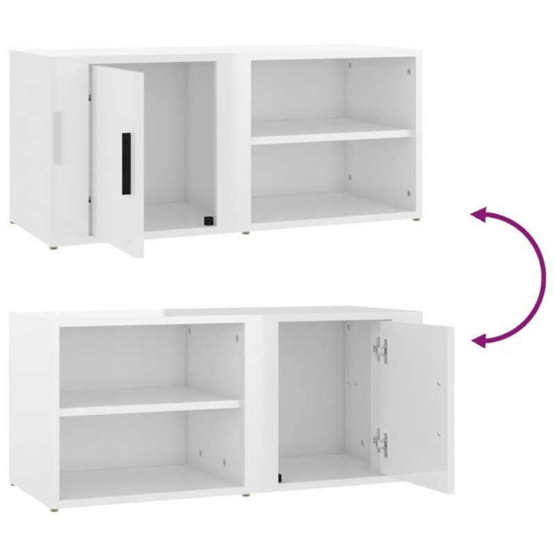 vidaXL TV skrinky 2 ks lesklé biele 80x31,5x36cm spracované drevo