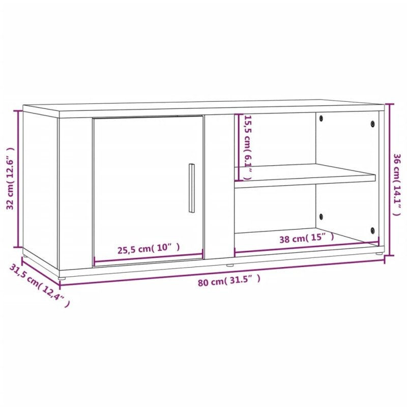 vidaXL TV skrinky 2 ks lesklé biele 80x31,5x36cm spracované drevo