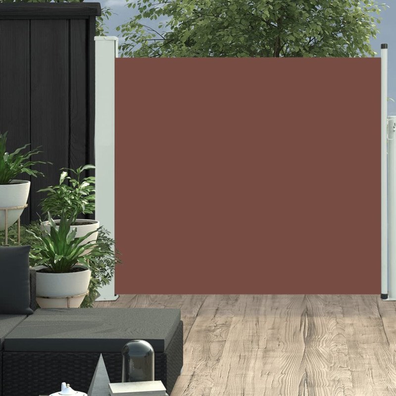 vidaXL Zaťahovacia bočná markíza na terasu 100x300 cm, hnedá