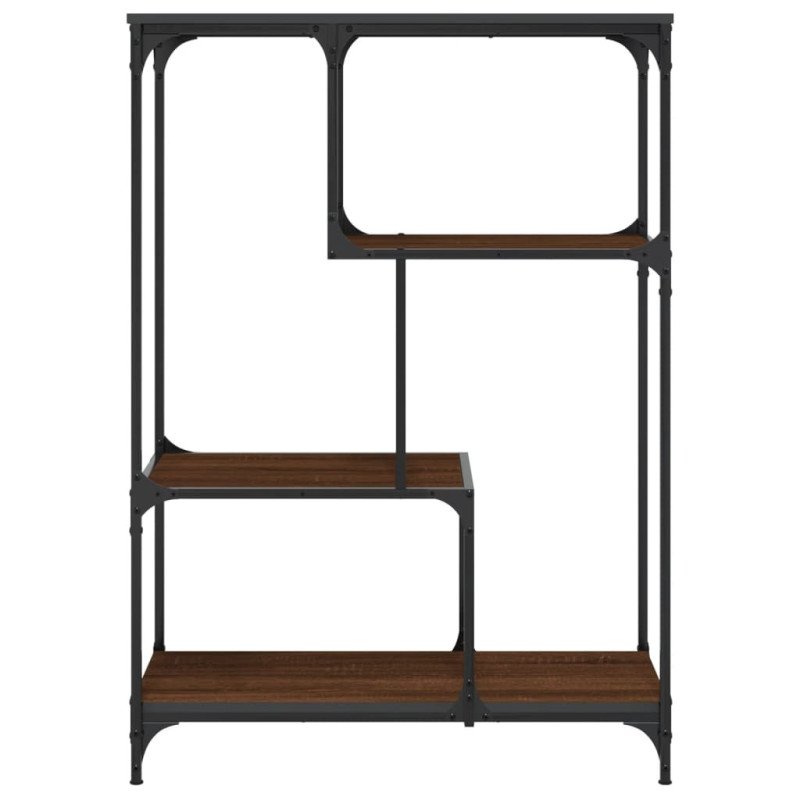 vidaXL Knižnica hnedý dub 81x36x115 cm kompozitné drevo a oceľ