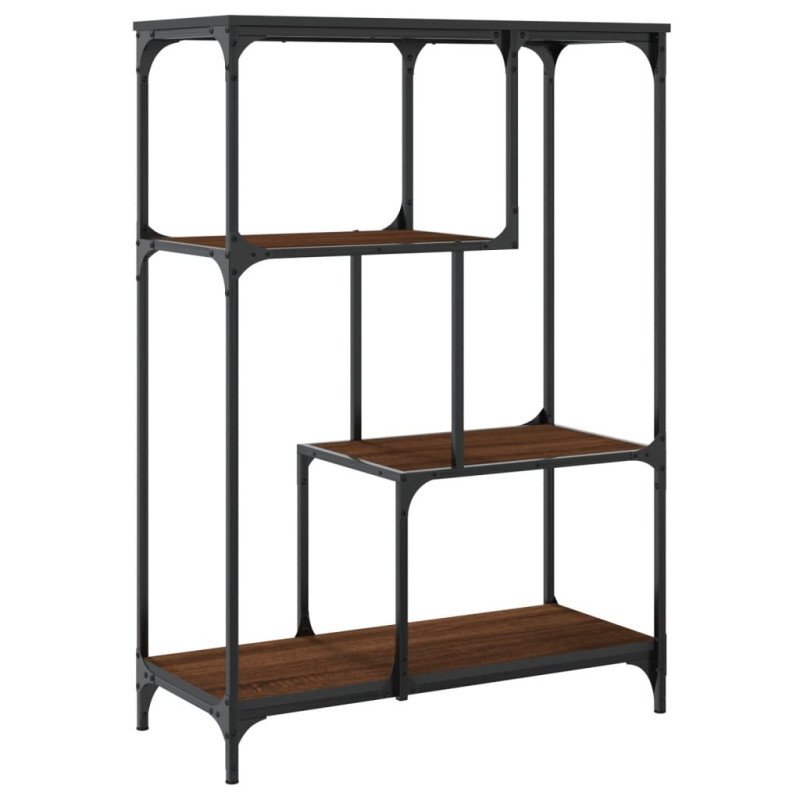vidaXL Knižnica hnedý dub 81x36x115 cm kompozitné drevo a oceľ