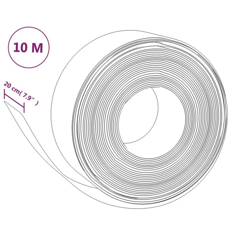 vidaXL Záhradné obruby 5 ks hnedé 10 m 20 cm polyetylén