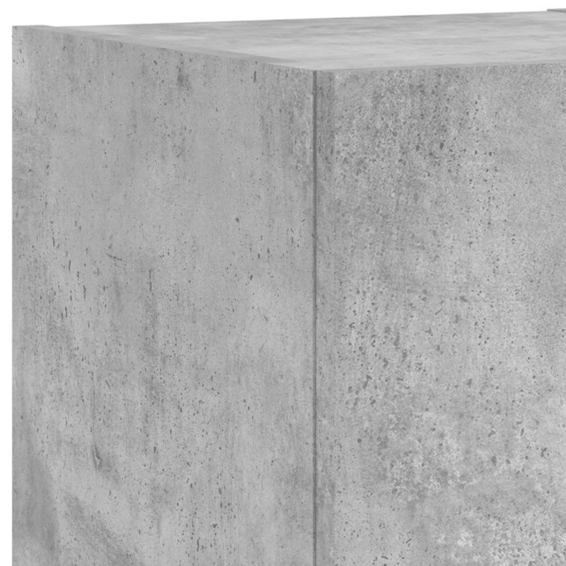 vidaXL 3-dielne TV nástenné skrinky s LED svetlami betónovo sivé