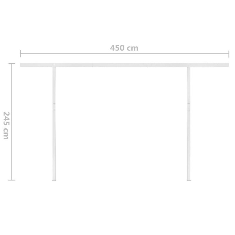vidaXL Ručne zaťahovacia markíza s LED 4x3,5 m modro-biela