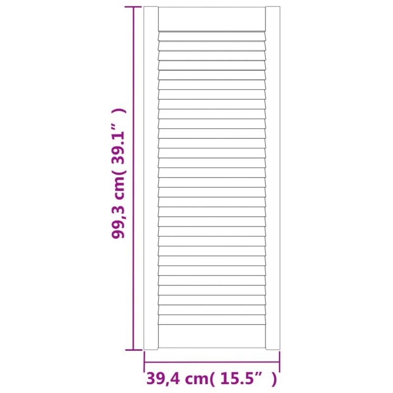 vidaXL Lamelové dvierka na skrinku 4 ks, biele 99,3x39,4 cm, borovica