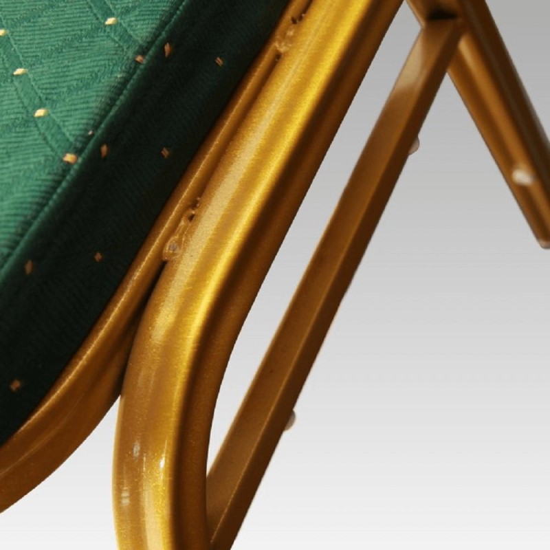 Kondela Stohovateľná stolička, zelená/matný zlatý rám, ZINA 2 NEW