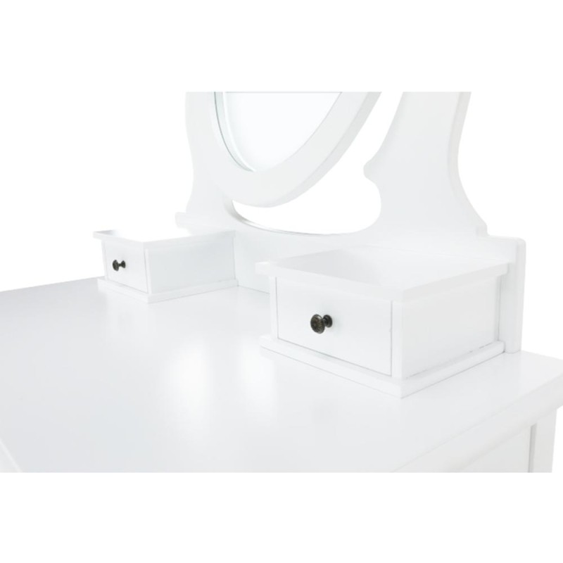 Kondela Toaletný stolík s taburetom, biela/strieborná, LINET NEW