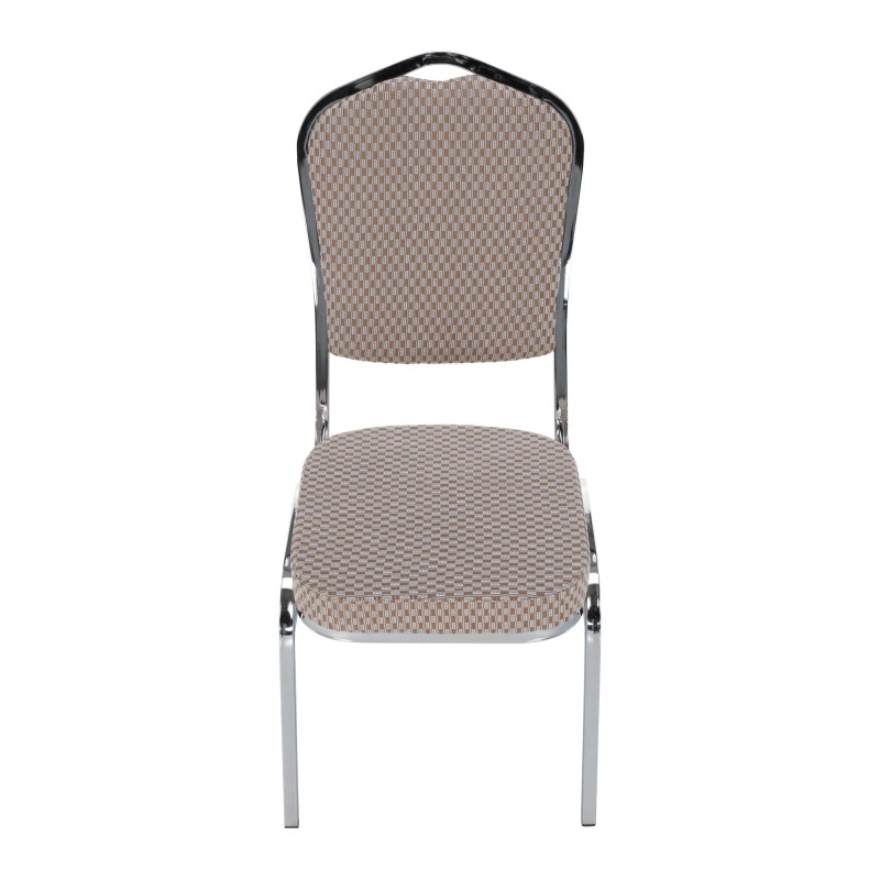 Kondela Stohovateľná stolička, béžová/vzor/chróm, ZINA 3 NEW