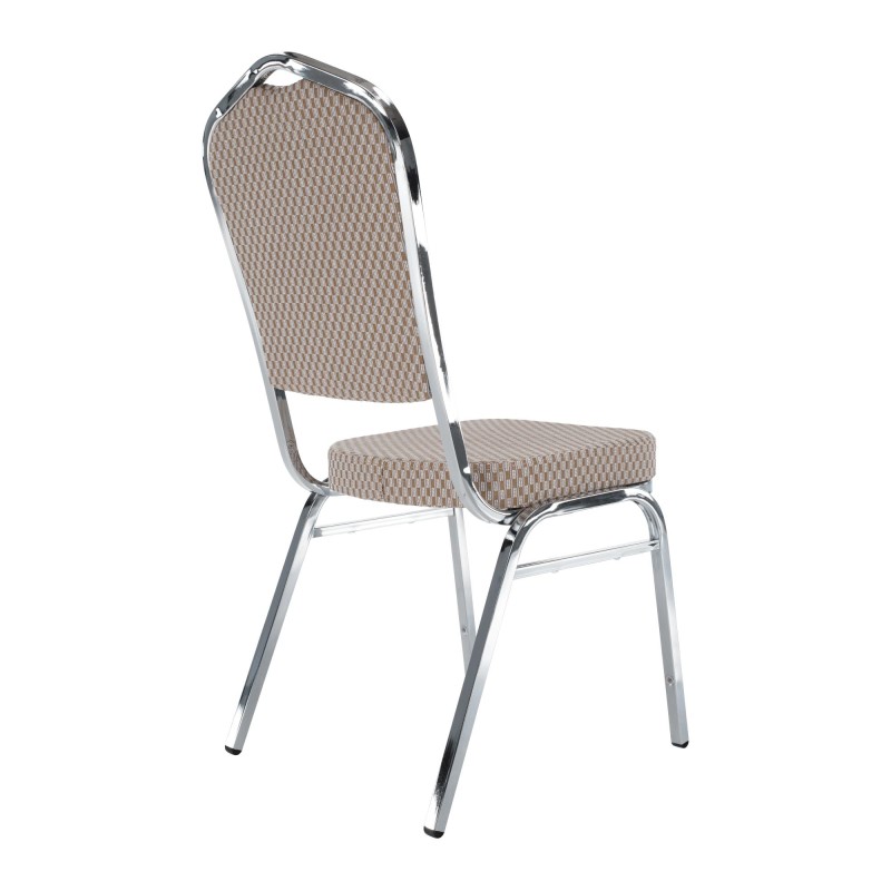 Kondela Stohovateľná stolička, béžová/vzor/chróm, ZINA 3 NEW