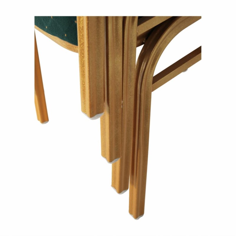 Kondela Stohovateľná stolička, zelená/zlatý náter, ZINA 3 NEW