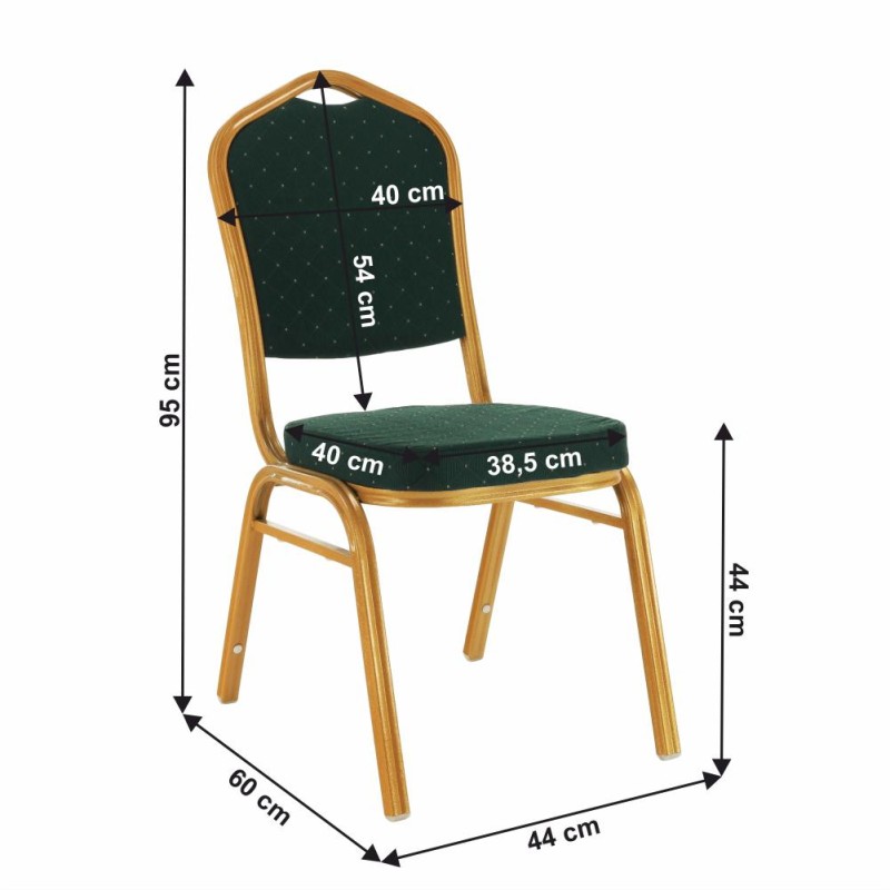 Kondela Stohovateľná stolička, zelená/zlatý náter, ZINA 3 NEW