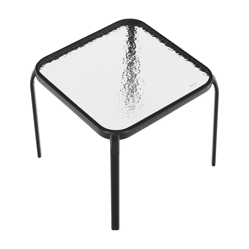 Kondela Záhradný príručný stolík, čiena oceľ/tvrdené sklo, RAMOL