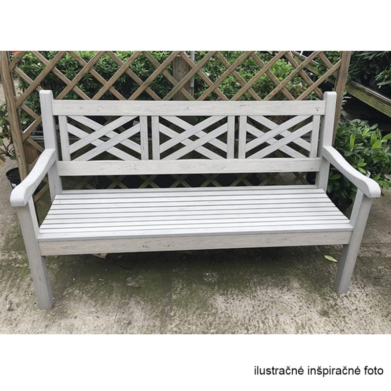 Kondela Drevená záhradná lavička, sivá, 150 cm, FABLA