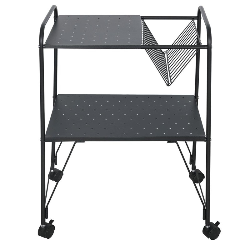 Kondela Príručný stolík pojazdný, viacúčelový, kov/plast, čierna, KORETE